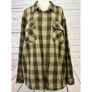 Caterpillar Cat Flannel Shacket Shirt Jacket 2XL Long sleeve button front Pocket
